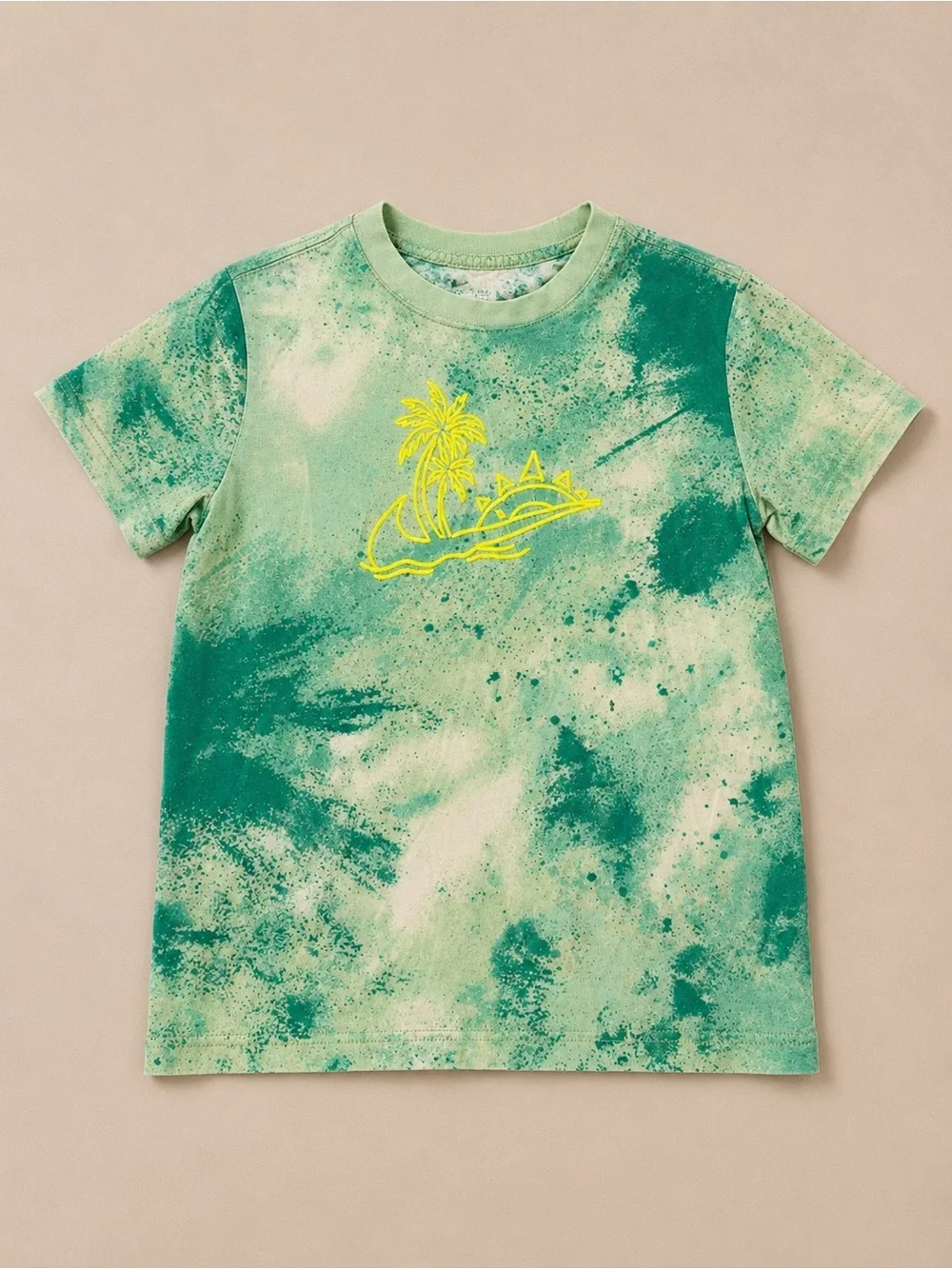 Nike “Have a Nike Day” Tie-Dye Tee | Girls Graphic Shirt | Tropical Neon Logo